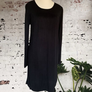 Women's 525 America Black long sleeve 100% modal babydoll Sweater Dress Size M